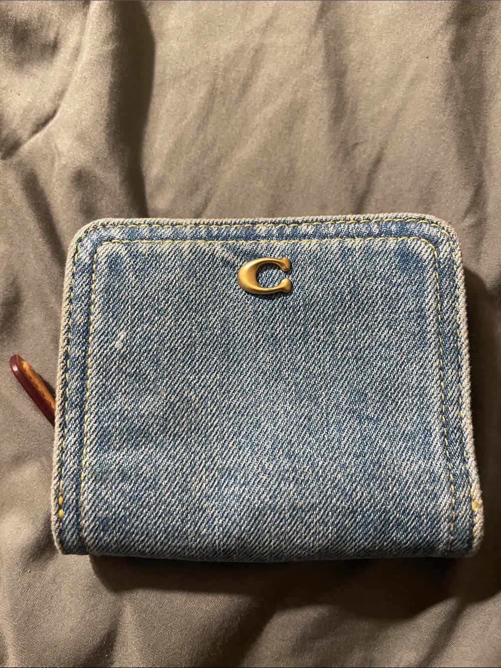 COACH Denim Essential Small Zip Around Wallet